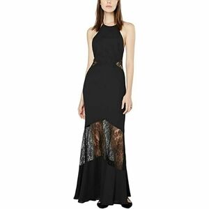 Fame and Partners Black Lace Halter Neck Long Formal Gown Maxi Dress NWT